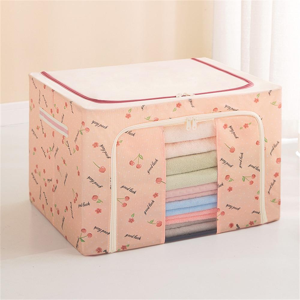 Clothes Storage Box Waterproof Classic Steel Frame Oxford Cloth Home Storage Fabric Storage Box Durable Foldable 40×30×20cm