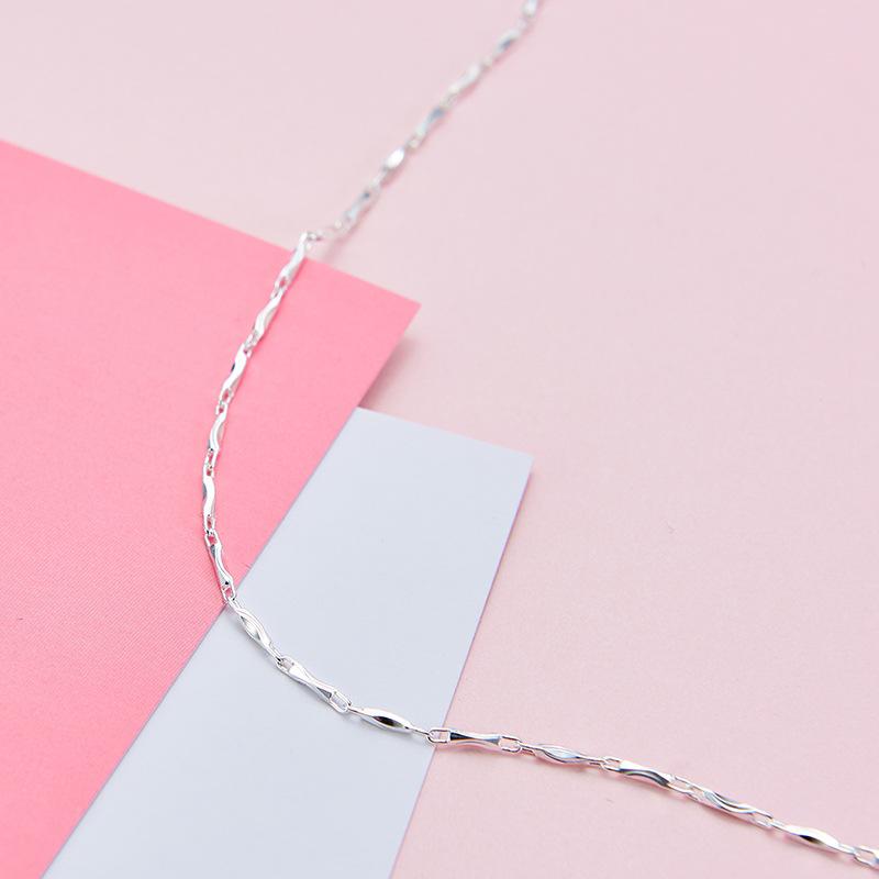 Colar Feminino Moda Colar Curto Ornamento Corrente de Lingote de Prata Pura