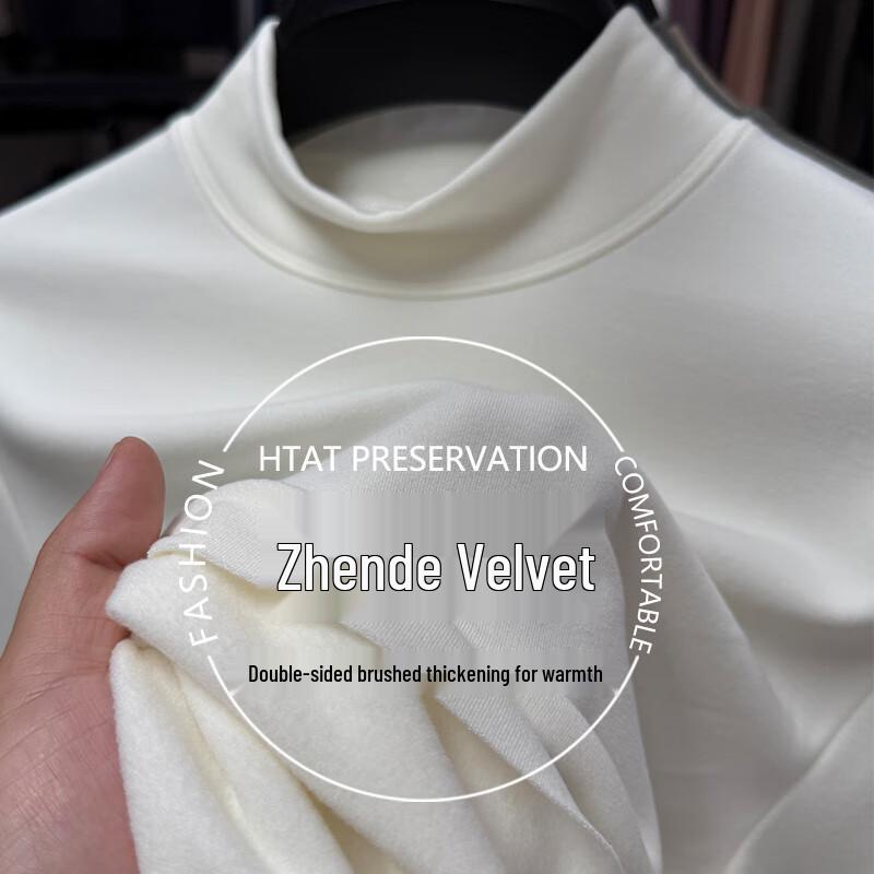 

Men s German Velvet Warm Semi-High Collar Long Sleeve Base Layer T-Shirt 4XL