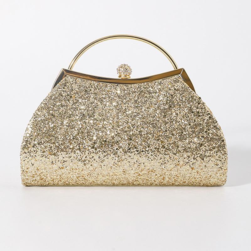 New glitter diamond-encrusted crown head dinner party bag dress bag grab bag wedding bag chain bag