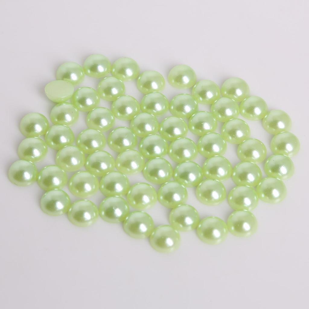 DIY Pearl Hair Bow Accessories: Half-Sided ABS Imitation Pearls & Flat-Bottom Colored Beads