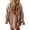 Women's Fashion Loose Cable Knit Long Sleeve Pullover Sweater Dress