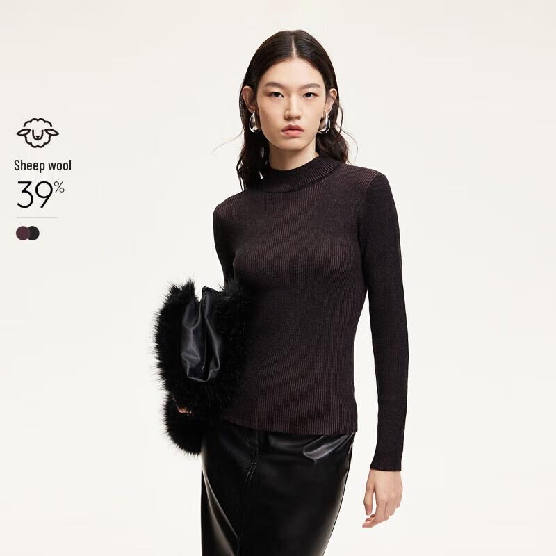 

VEROMODA Women s Slim-Fit Wool Blend Round Neck Knit Sweater L