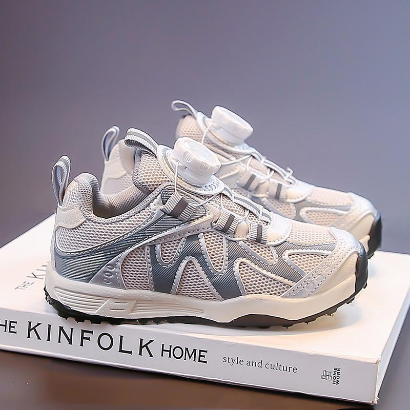 Girls' Sports Shoes 2025 New Autumn Children's Shoes Medium and Old Children's Rich Yellow Mesh Shoes Mesh Breathable Thin