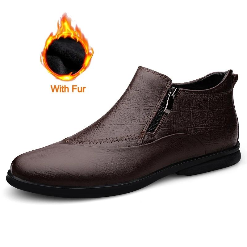 Fashion Italian Men's Genuine Leather Shoes Brand Business Dress Shoe All-Match Comfy Casual Wedding Breathable Antiskid Walking Shoes