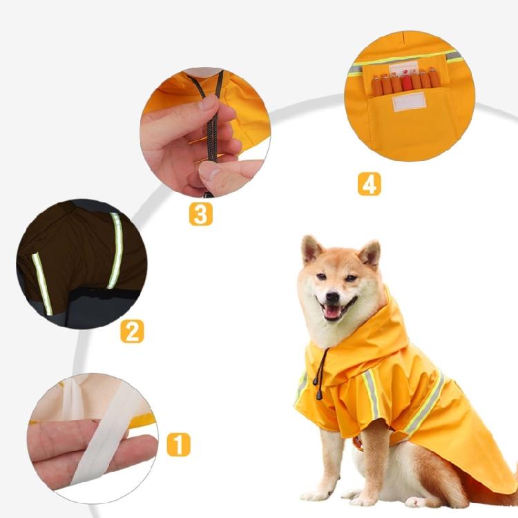 Impermeabile per Cani Impermeabile con Cappuccio Giubbotti Poncho Pioggia Impermeabile con Strisce Riflettenti