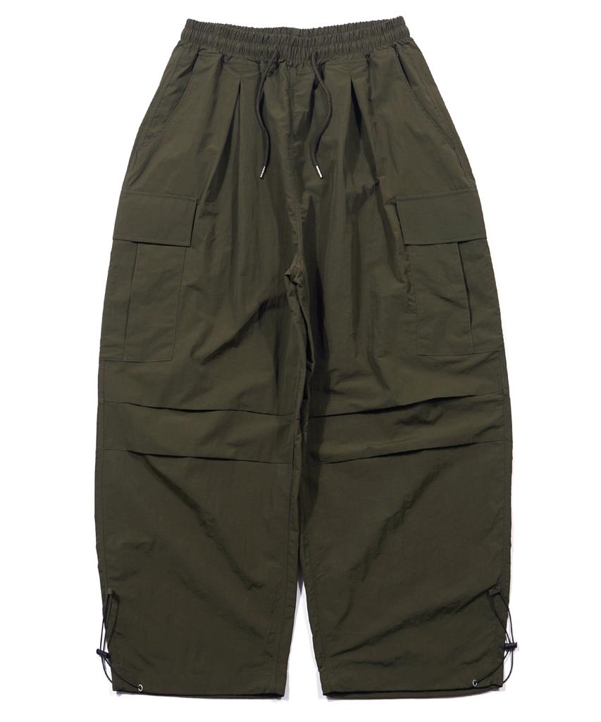 Deomail Ml Nylon Wide Balloon String Pants [Khaki]