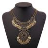 Bohemian Vintage Necklace For Women Gypsy Double Chain Coin Ethnic Tribal Statement Necklace Turkish Jewelry Collier
