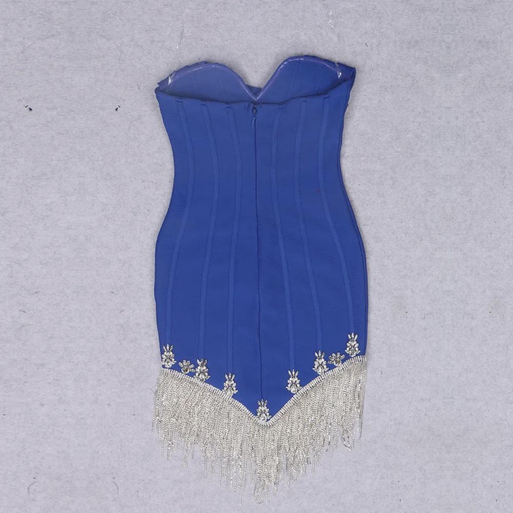 2025 Knitted Tube Top & Tassel Chain Pleated Layer Dress