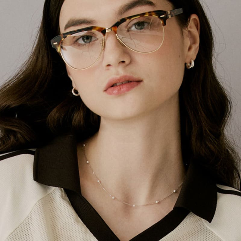 VINTAGE HOLLYWOOD [925 Silver] Pearl Chain Necklace_VH25NNNE112V