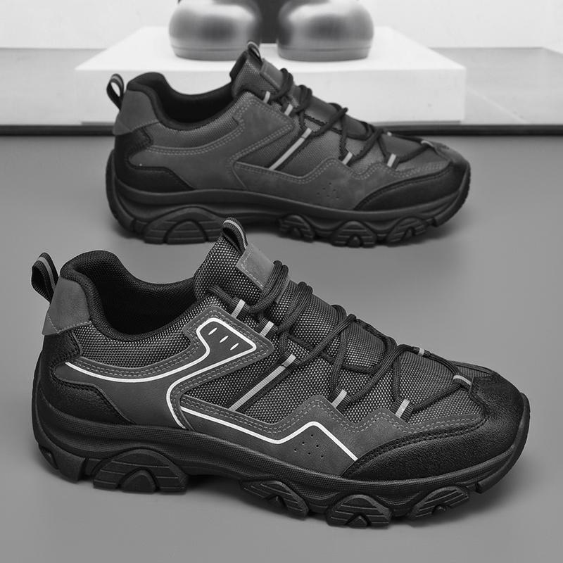 

Men s Solid Color Plus Size Hiking Shoes Suitable for Outdoor Sports Camping Hiking Shoes Autumn New Men Breathable Sports Shoes 46 чёрный