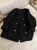 Korean-Style Women's Lambswool Fur Coat - Thick Double-Breasted Round Neck for Autumn/Winter 2025