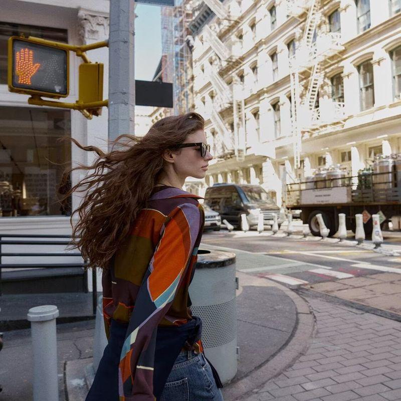 Za Autumn New Women clothes 2025 Western Style Fashion Print Double Placket Long sleeve Shirts 9058199 330