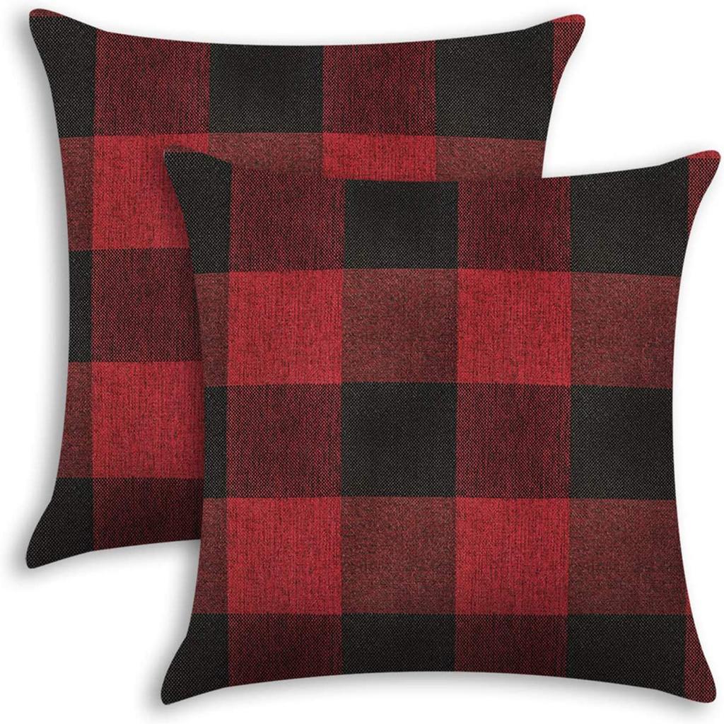 Home Cushion Simple Cotton Linen Pillow Checkered Stripe Cushion Living Room Sofa Pillow Cover