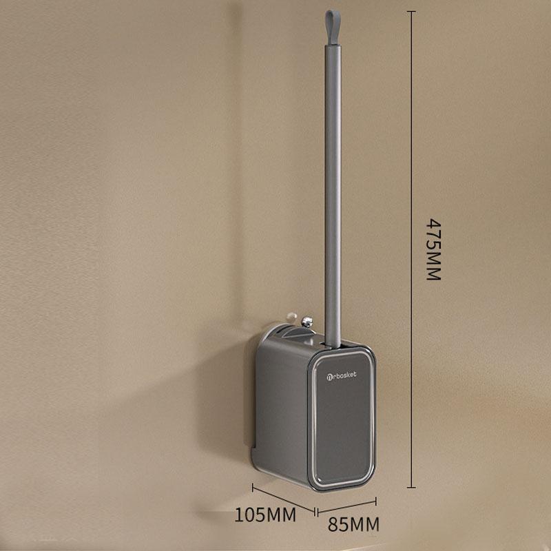 

Suction cup toilet brush household use no dead angles wall-mounted no-drill long-handled cleaning brush bathroom accessories