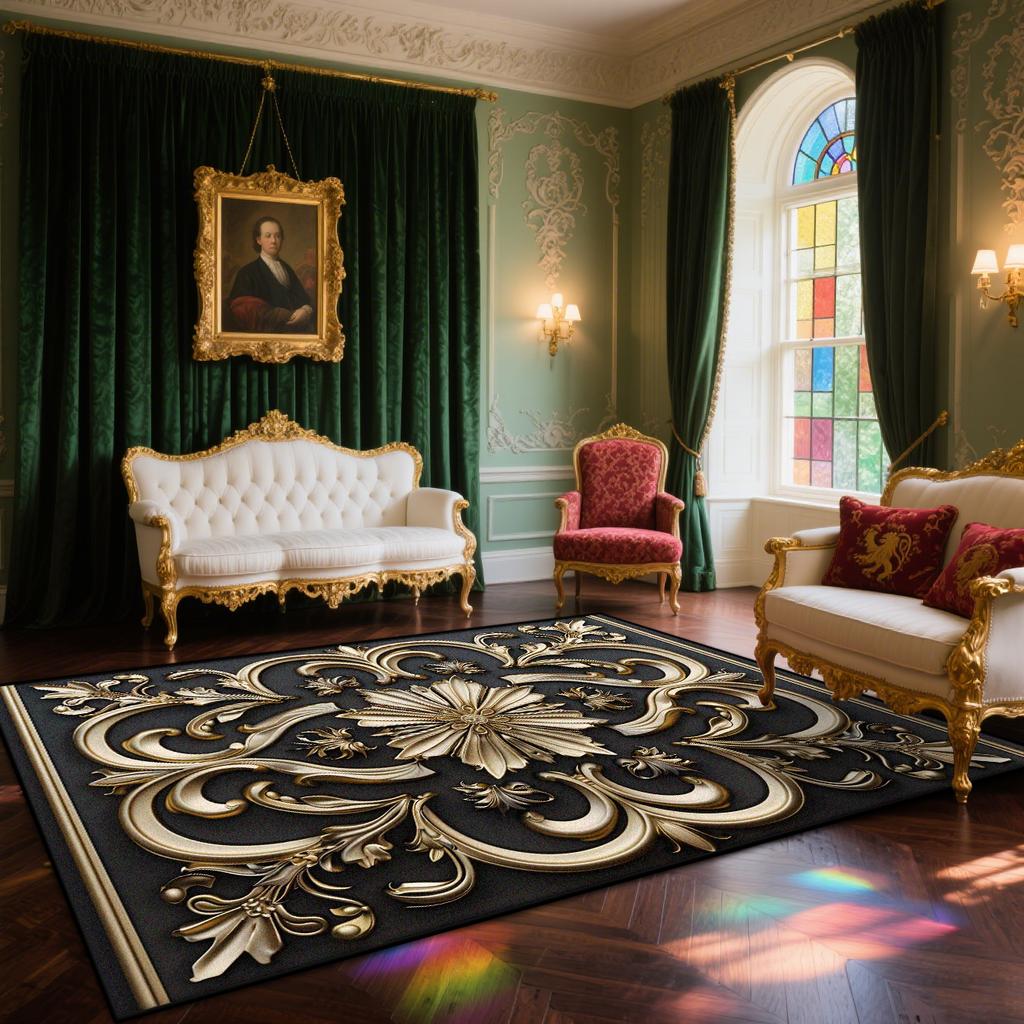 European Style Luxury Living Room Carpet Noble Decoration Large Area Bedroom Lounge Rugs Fluffy Soft Dining Room Floor Mat Tapis