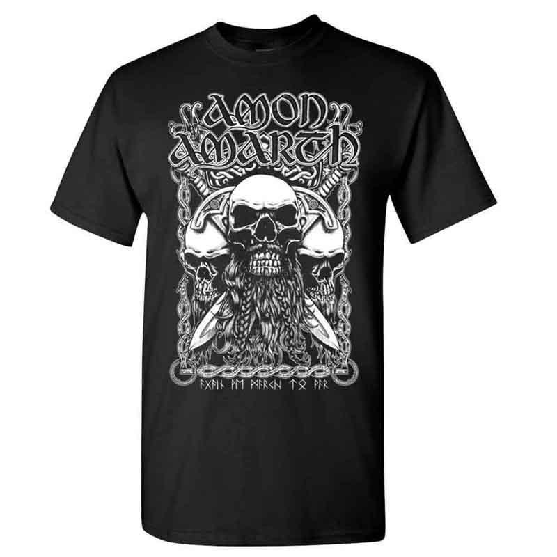 New Authentic Amon Amarth Bearded Skull Viking Metal Band Black amp White TShirt Unisex T-Shirt XXXL