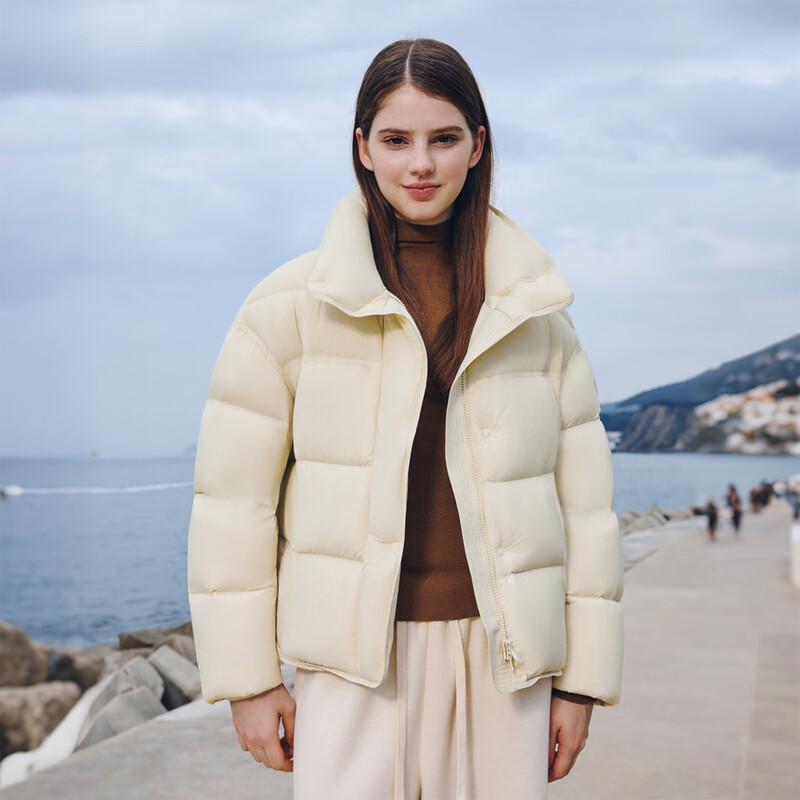 Tanboer Women's Stand Collar Puffy Down Jacket