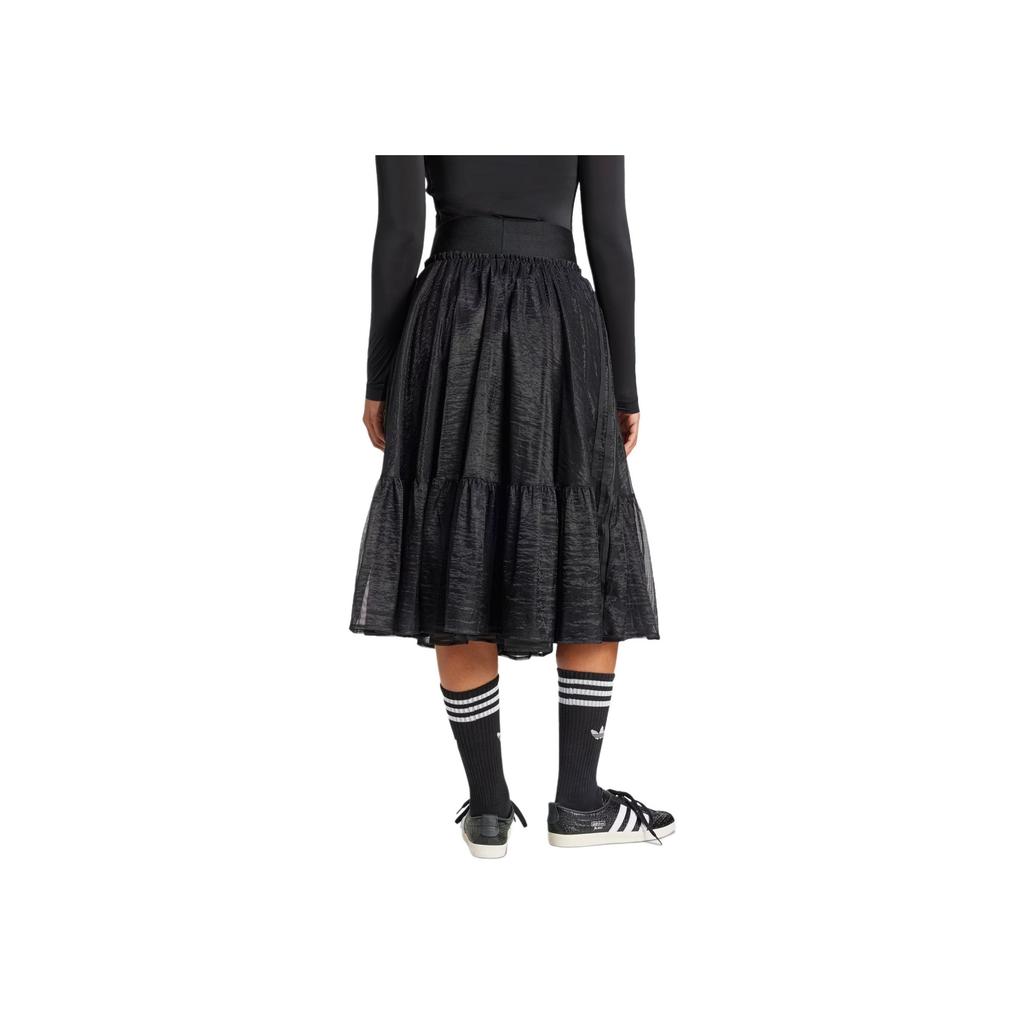 Adidas Originals Tulle Waistband Maxi Skirt Fashion Loose Comfortable Casual Long Skirt Women Skirts Black JJ0902