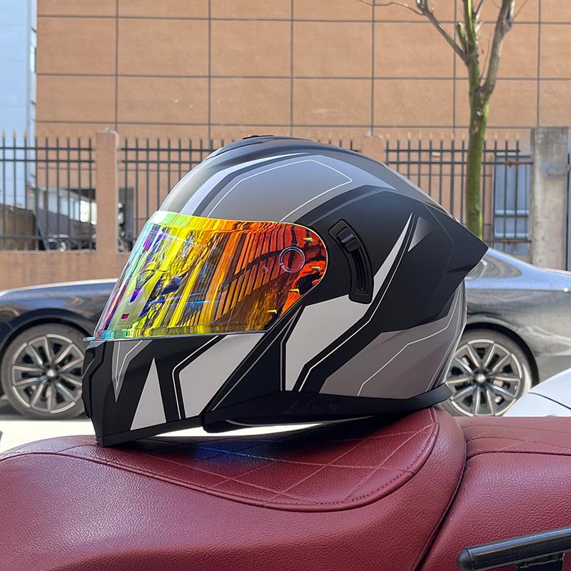 2025 Orz motorcycle helmet, men's and women's reversible helmet, motorcycle half full helmet, cool street bike all year round