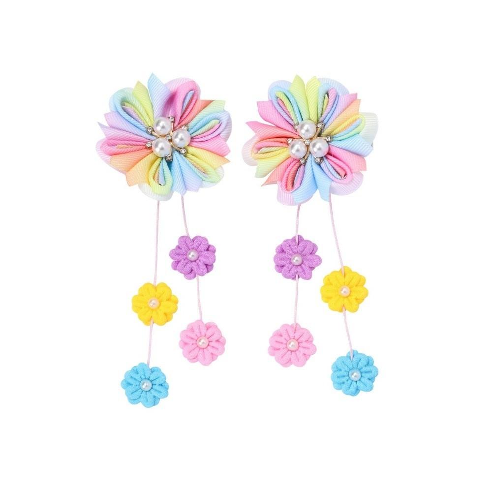 

2Pcs Lovely Hairpins with Flower Tassel Headwear New Barrettes for Girls A