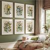 Butterfly Set of 6 Prints Poster Botanical Floral Poster Summer Insect Flower Canvas Painting Wall Art Nursery Room Home Decor