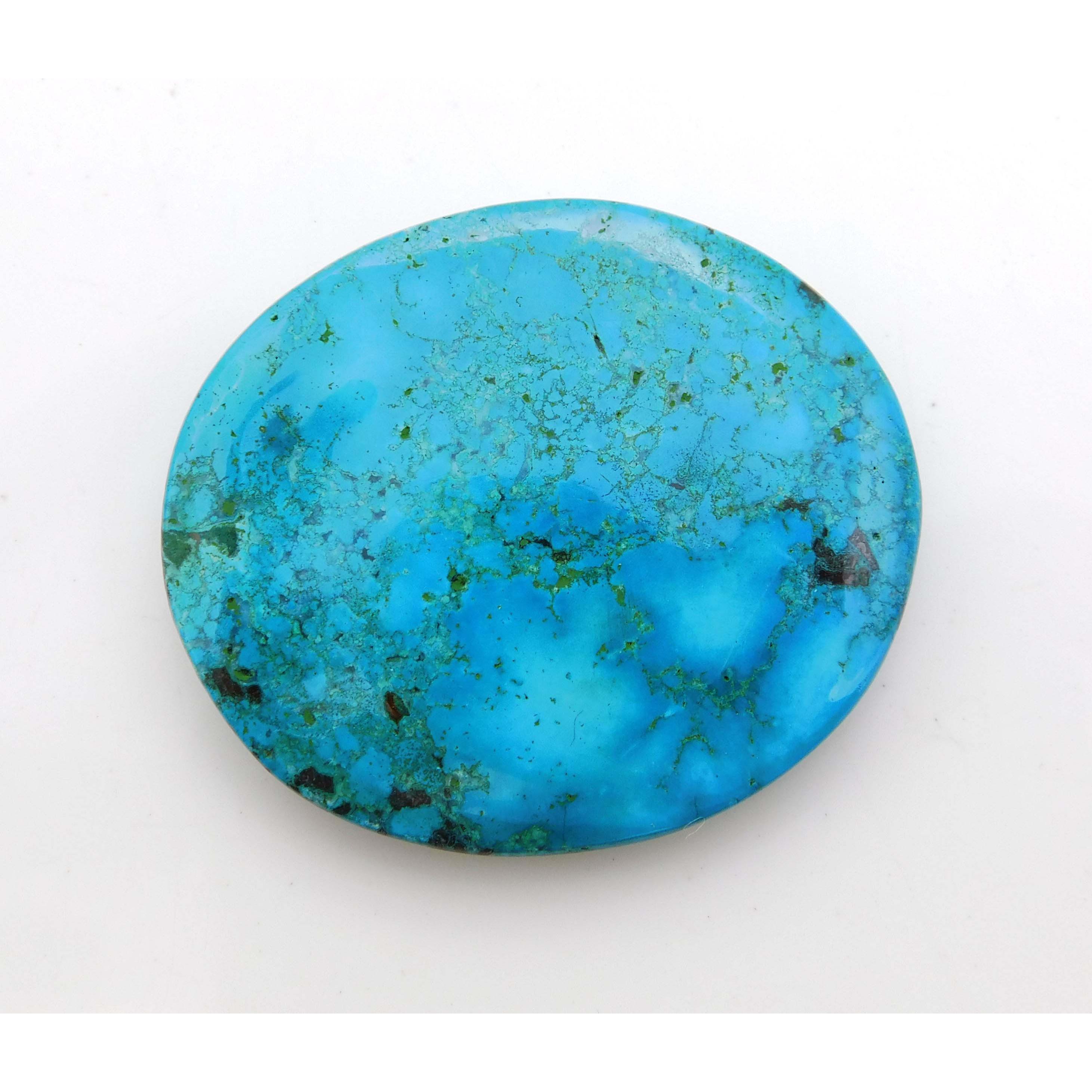 

Natural Blue Turquoise Oval Cabochon 74.05 Ct CERTIFIED Loose Gemstone For Gift 41 mm Approx. синій