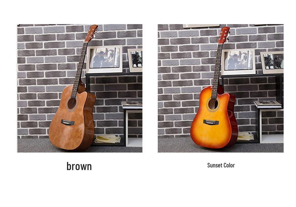Bright Matte 41-Inch Folk Guitar - Perfect for Beginners