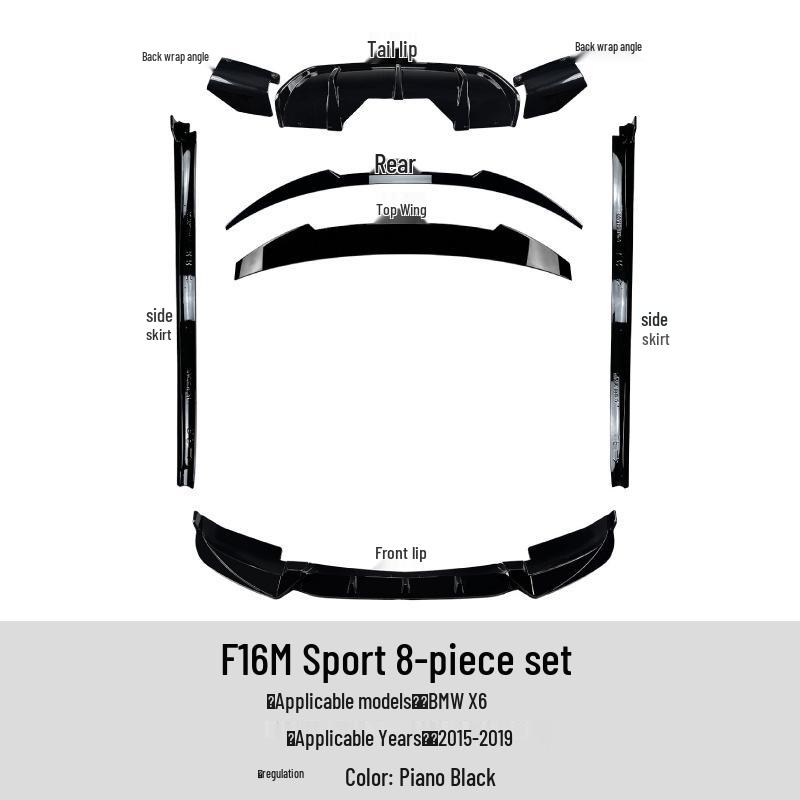 BMW X6 F16 Sport (2015-2019) Front Lip, Wind Knife, Rear Wing, Rear Lip, Louver Modifications
