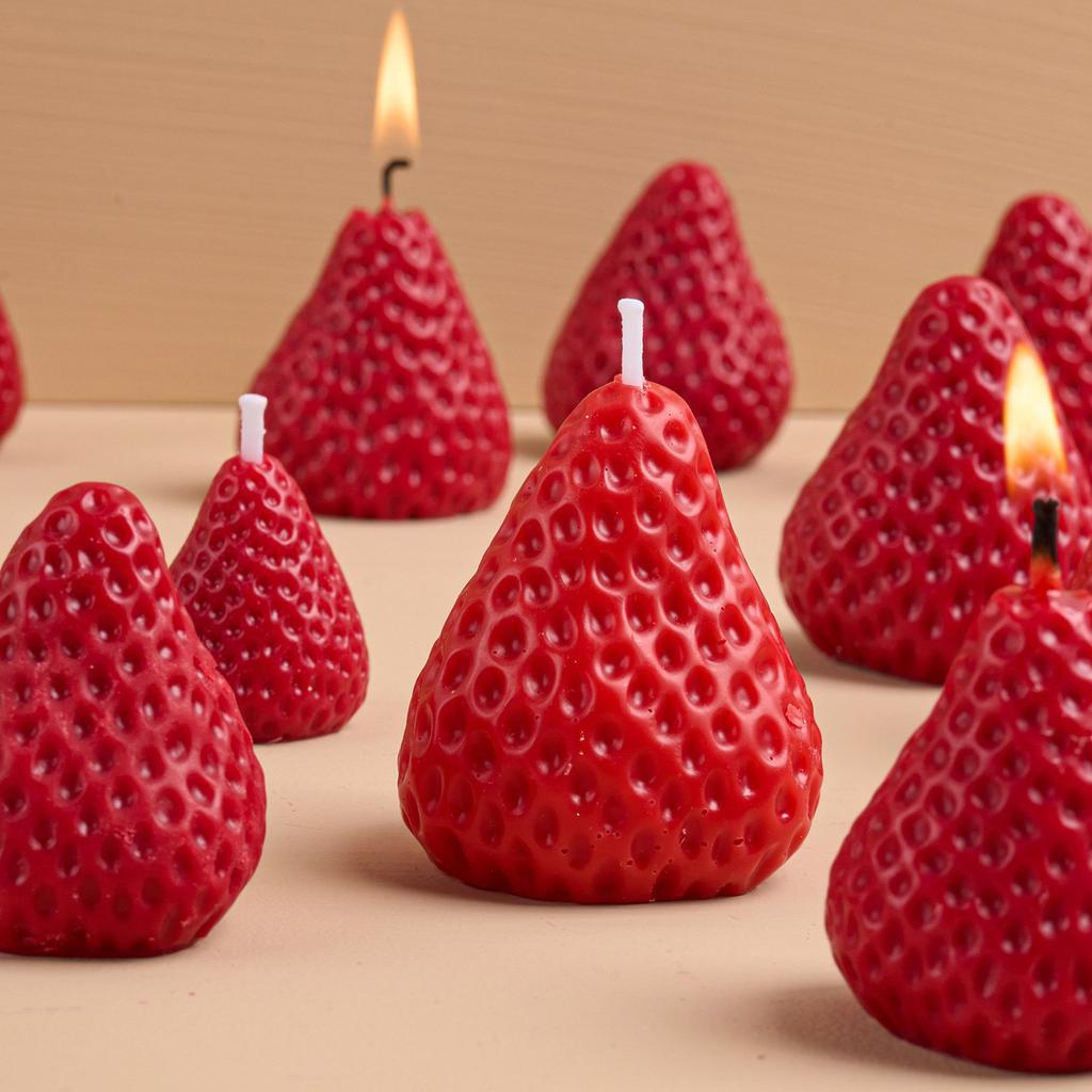 Silicone Mould 3D Strawberry Scened Candle Molds Handmade Soap Molds Baking Molds Casting Molds for Cake Decoration