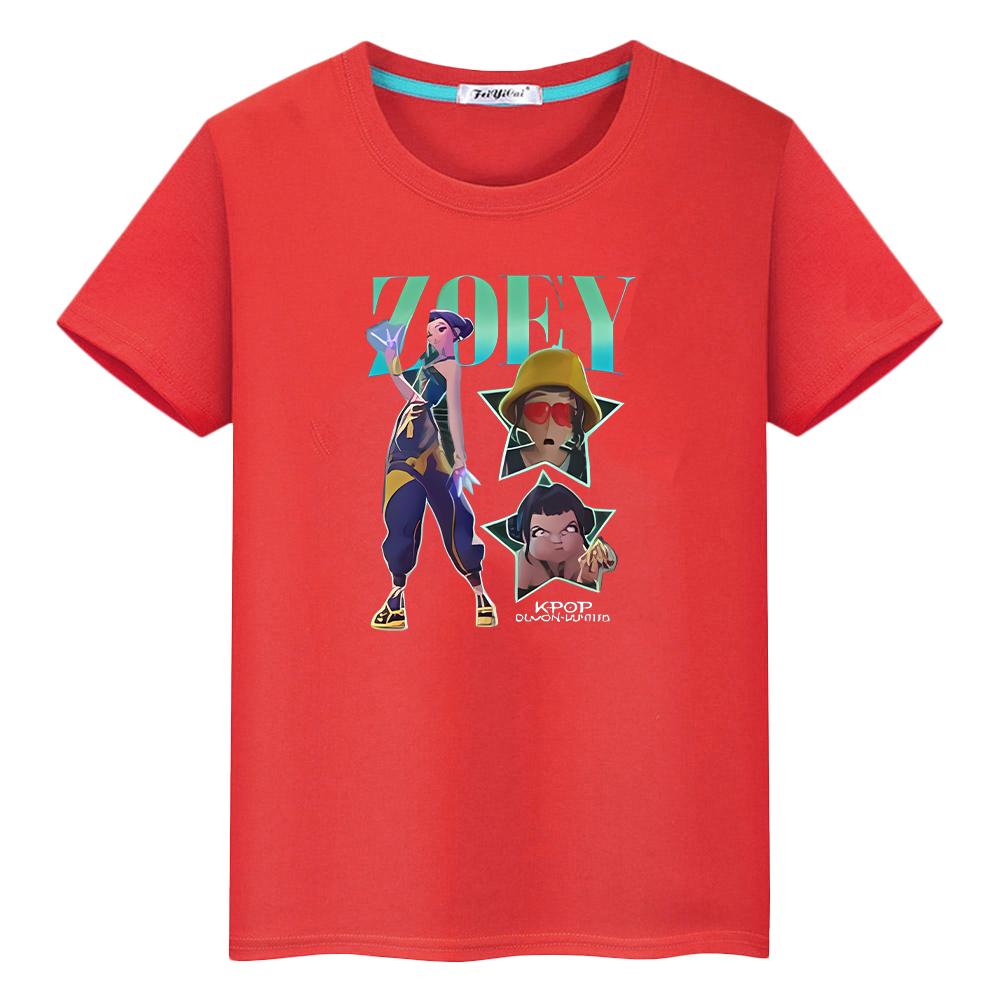 Kpop Dämonenjäger Saja Boys Druck Süße Oberteile T-Shirt für Kinder Jungen 10 Jahre Kawaii T-Shirts 100% Baumwolle Anime Kurz Y2k Mädchen Kleidung