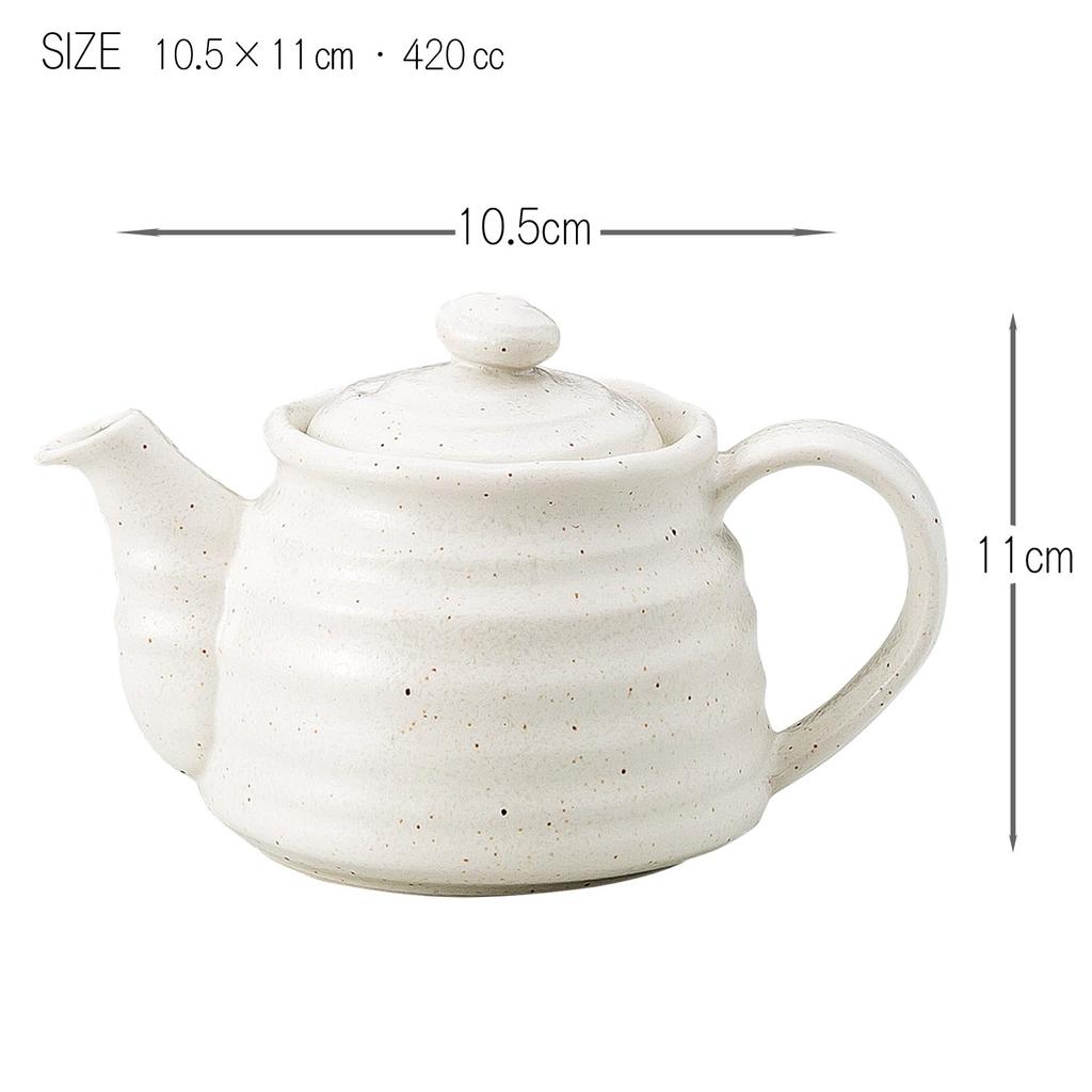 Soho Kiln Ceramic Pot, White Glaze (with Strainer), 420cc, 482-13-403, Approx. 11 X 11cm