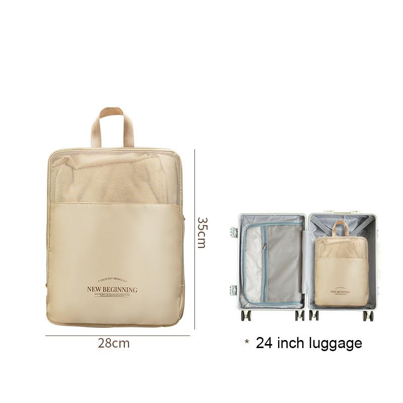 

Дорожный компрессионный упаковочный куб, дорожная сумка, органайзер для багажа, дорожные принадлежности, ручная кладь, компрессионный органайзер для хранения M бежевый