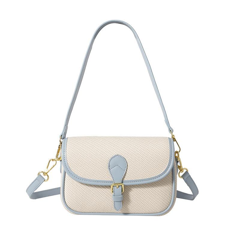 Bag women's high-end sense spring and summer new contrasting color underarm baguette bag commuting versatile shoulder messenger bag