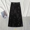 New Chinese Style Velvet Jacquard A-Line Skirt