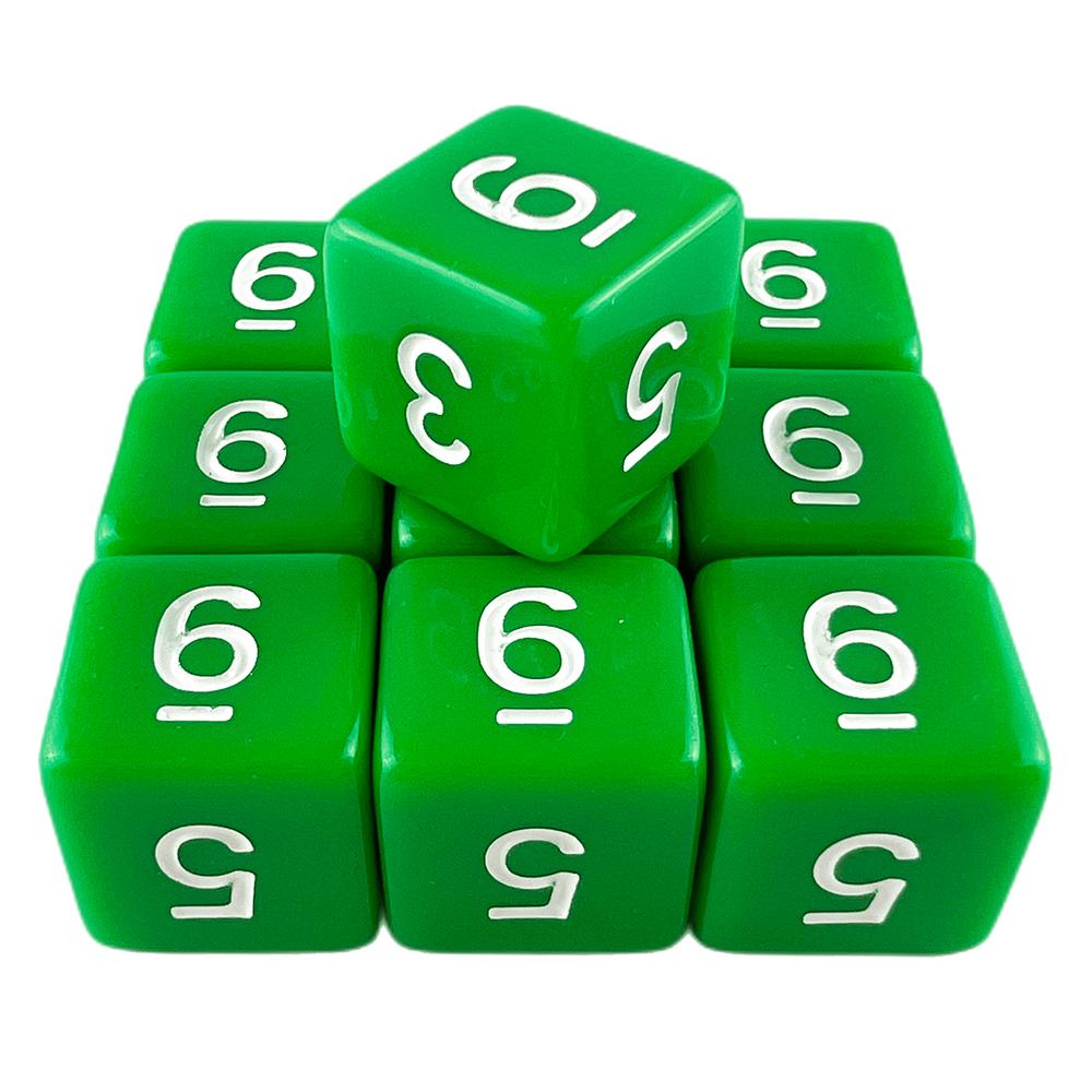 Polyhedral Dice 10pcs 6 Sided Dice Digital Dice for DND Role Playing Game Board Game Accessories