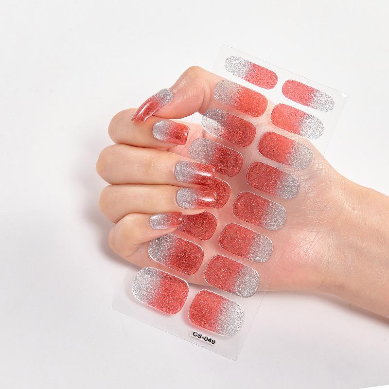 Semi Cured Wraps Fast Gel Nail Sticker Solid Nail Gel Wraps Adhesive Full Cover Gel Nail Decal Uv Lamp Cured Manicure Decoration