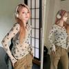 Ins Sun-protection Pullovers Butterfly Sheer Tops Korean Style Bottoming Shirts Women  Girls
