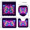 1/4 Colorful Butterfly shower Curtains, Toilet Seat Decoration, Shower Curtain with Carpet and Toilet Lid, 12 70.8x70.8 inch Hoo