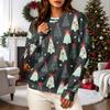 Women's Casual Long Sleeve Christmas Print Neck Pullover Sweatshirt