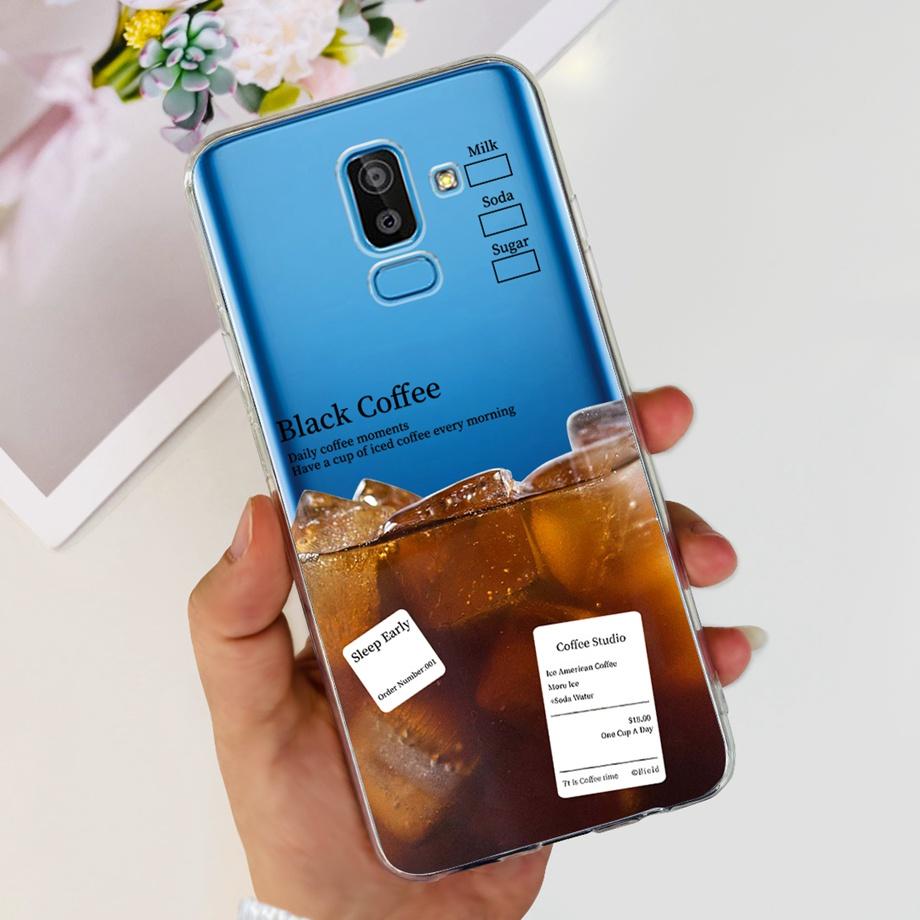 Funda Coque For Samsung Galaxy J8 J810F Cover Case Cartoon Cat Skull Back Shell For Samsung J8 2018 Soft Clear Silicone TPU Capa
