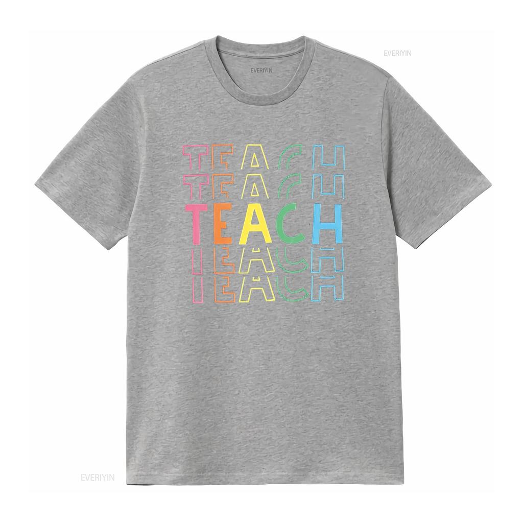 Teacher T Shirt Women Back to School Tops Funny Kindergarten Teaching Life Appreciation Casual Crew Neck Black Medium vintage