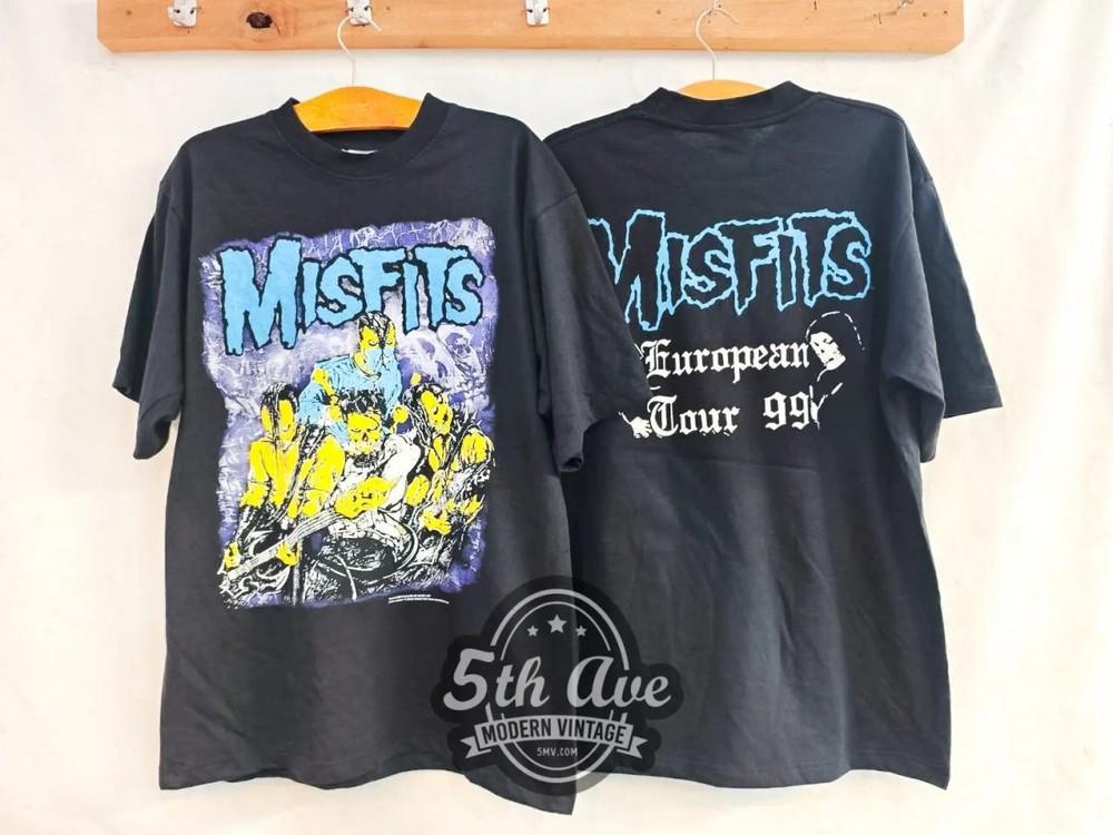 90s Misfits rock band Retro style 2 sided Black T shirt Unisex NH24359 Unisex T-Shirt L