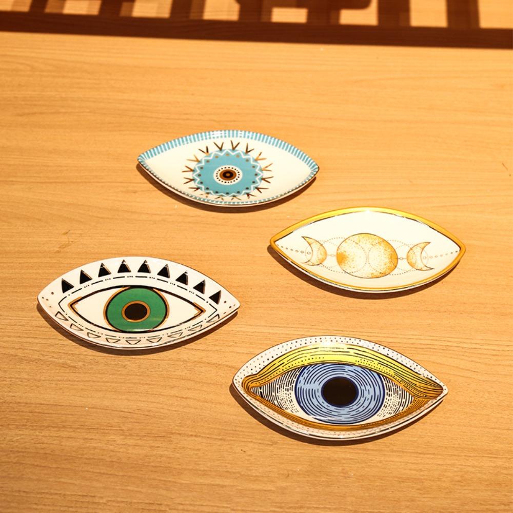 Oval Decorative Plate Ceramic Dessert Plate Unique Trinket Plate Entryway