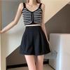 Women's High Waist A-Line Wide Leg Casual Shorts - Black