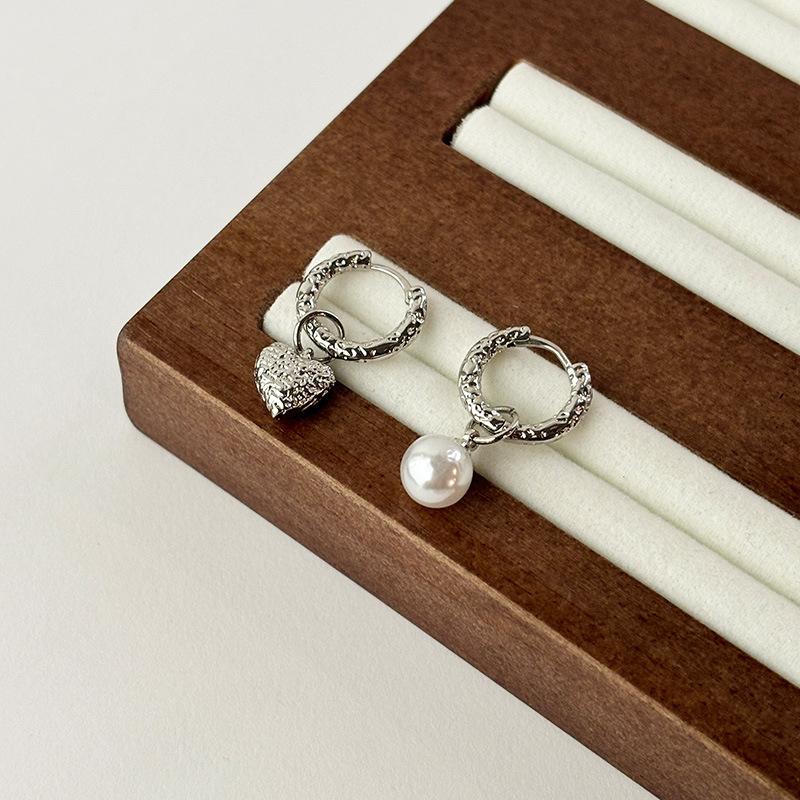 925 Silver Drop Earrings Hoop Pearl Leaf Vintage Irregular For Women Girl Gift Fashion Jewelry Dropship