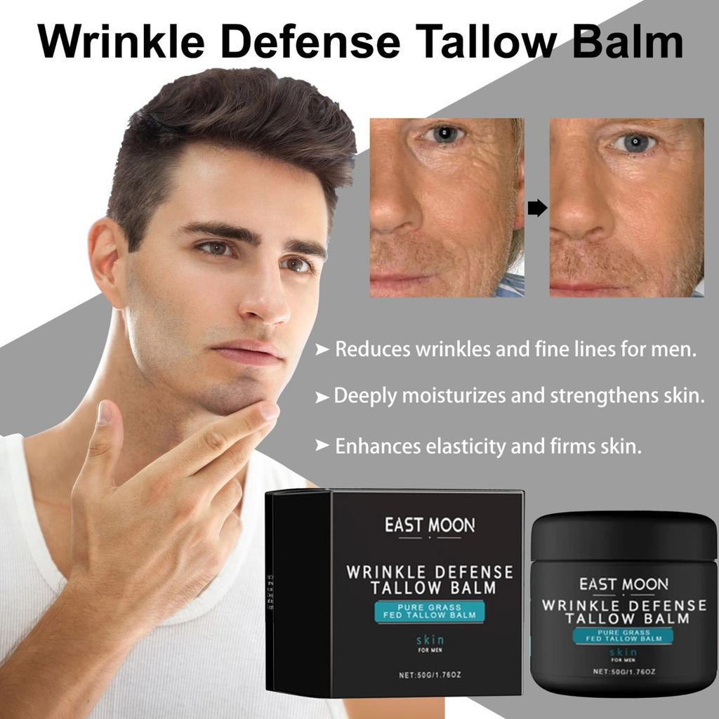 Wrinkle Care Tallow Balm,Butter Ointment,Men's Facial Cream,Anti-wrinkle Butter,Deeply Moisturize,Long-lasting Moisturizing,delay Skin Aging,50g