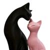 Detachable Cat Couple Sculpture 3D Printed Elegant Couple Cat Figurine Romantic Cat Lover Ornament for Home Living Room Office Desk Decor