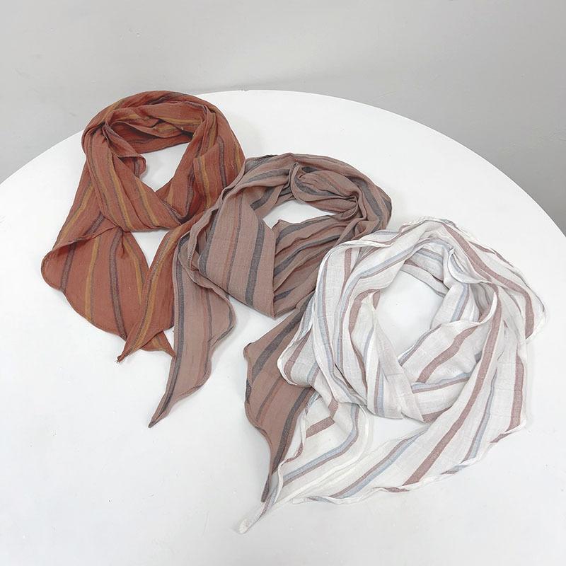 Sciarpa a Triangolo in Cotone a Righe Protezione Collo da Donna Sciarpa Piccola Calda Accessori Letterari Versatili Sciarpa Sottile