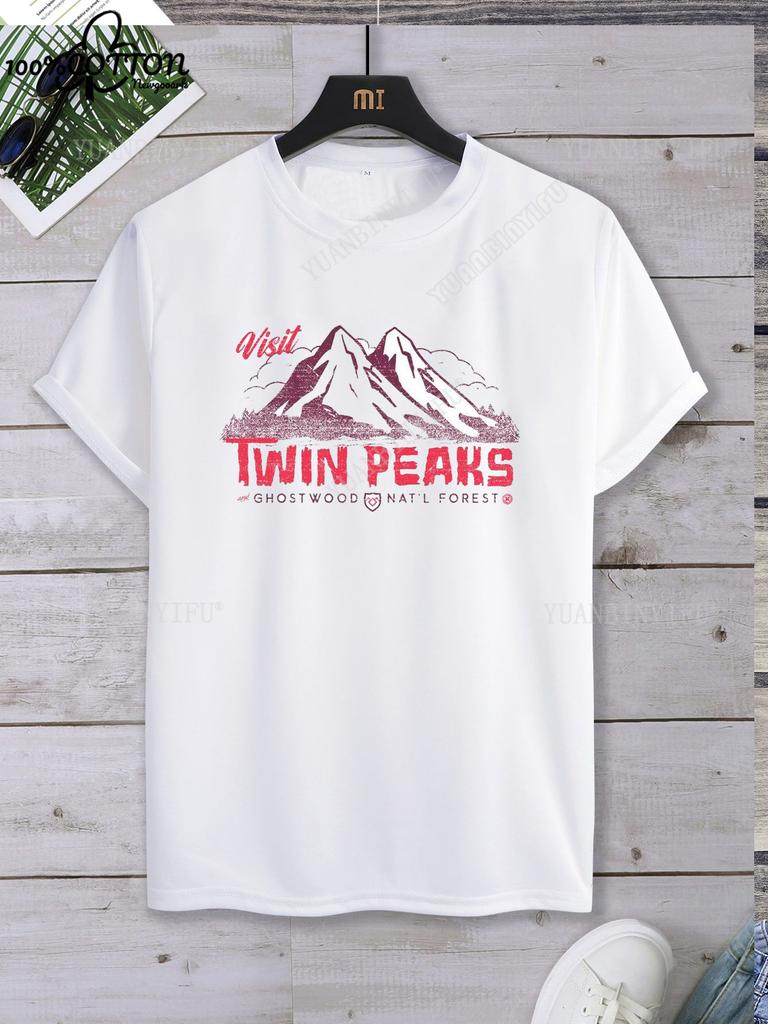 Leisure Classic Film TWIN PEAKS Printed Cotton T-shirt Top Unisex Short Sleeve Short-sleev O-neck Streetwear S-6XL